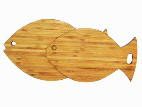 Fish shaped bamboo cutting board (2pcs)